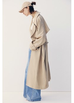 H & M - Trencz z domieszką lnu - Beżowy ze sklepu H&M w kategorii Płaszcze damskie - zdjęcie 170635355