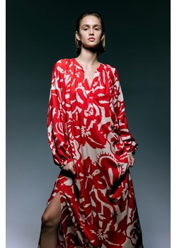 H & M - Sukienka z baloniastym rękawem - Czerwony ze sklepu H&M w kategorii Sukienki - zdjęcie 170635497