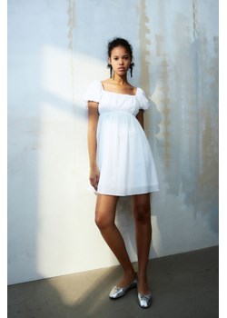 H & M - Sukienka babydoll z bufiastym rękawem - Biały ze sklepu H&M w kategorii Sukienki - zdjęcie 170635566