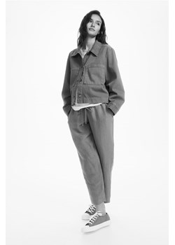 H & M - MAMA Spodnie z domieszką lnu - Zielony ze sklepu H&M w kategorii Spodnie ciążowe - zdjęcie 170635595