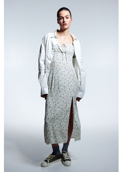 H & M - Sukienka midi z bufiastym rękawem - Biały ze sklepu H&M w kategorii Sukienki - zdjęcie 170635676