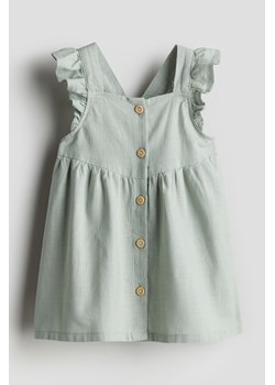 H & M - Bawełniana sukienka z falbankami - Zielony ze sklepu H&M w kategorii Sukienki niemowlęce - zdjęcie 170635757