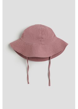H & M - Bawełniana czapka przeciwsłoneczna - Różowy ze sklepu H&M w kategorii Czapki dziecięce - zdjęcie 170635815