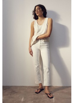 H & M - Slim Straight High Ankle Jeans - Biały ze sklepu H&M w kategorii Jeansy damskie - zdjęcie 170635908