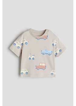 H & M - T-shirt z bawełnianego dżerseju - Beżowy ze sklepu H&M w kategorii Koszulki niemowlęce - zdjęcie 170635917