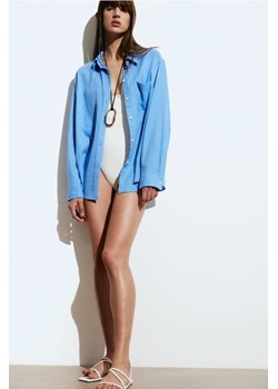 H & M - Koszula z domieszką lnu - Niebieski ze sklepu H&M w kategorii Koszule damskie - zdjęcie 170635937