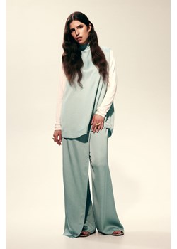 H & M - Spodnie z kopertowym detalem - Turkusowy ze sklepu H&M w kategorii Spodnie damskie - zdjęcie 170635989