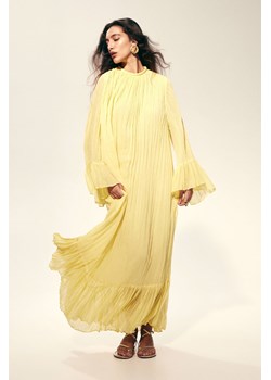 H & M - Plisowana sukienka tunikowa - Żółty ze sklepu H&M w kategorii Sukienki - zdjęcie 170636026