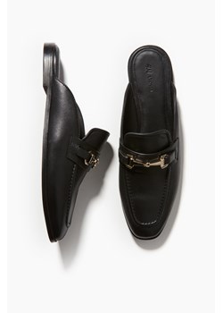 H & M - Skórzane klapki mokasynowe - Czarny ze sklepu H&M w kategorii Klapki damskie - zdjęcie 170636028