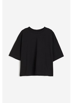 H & M - Pudełkowy T-shirt z bawełny - Czarny ze sklepu H&M w kategorii Bluzki damskie - zdjęcie 170636188