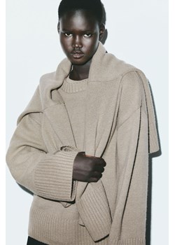 H & M - Sweter oversize z domieszką kaszmiru - Beżowy ze sklepu H&M w kategorii Swetry damskie - zdjęcie 170636296