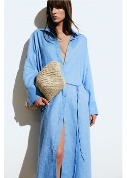 H & M - Lniana szmizjerka - Niebieski ze sklepu H&M w kategorii Sukienki - zdjęcie 170636417