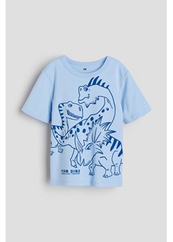 H & M - Bawełniany T-shirt z nadrukiem - Niebieski ze sklepu H&M w kategorii T-shirty chłopięce - zdjęcie 170636437