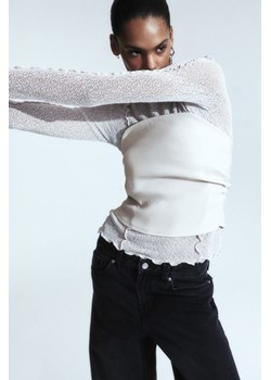 H & M - Marszczony top gorsetowy - Beżowy ze sklepu H&M w kategorii Bluzki damskie - zdjęcie 170636467