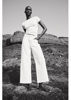 H & M - Wide High Ankle Jeans - Biały ze sklepu H&M w kategorii Spodnie damskie - zdjęcie 170636469