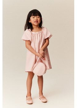 H & M - Satynowa sukienka z baloniastym rękawem - Pomarańczowy ze sklepu H&M w kategorii Sukienki dziewczęce - zdjęcie 170636495