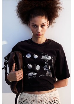 H & M - T-shirt oversize z nadrukiem - Czarny ze sklepu H&M w kategorii Bluzki damskie - zdjęcie 170636678