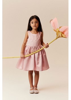 H & M - Satynowa sukienka z koralikami - Pomarańczowy ze sklepu H&M w kategorii Sukienki dziewczęce - zdjęcie 170636715