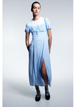 H & M - Sukienka midi z bufiastym rękawem - Niebieski ze sklepu H&M w kategorii Sukienki - zdjęcie 170636716