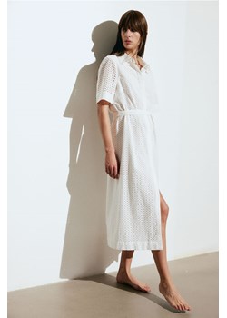 H & M - Szmizjerka z haftem angielskim - Biały ze sklepu H&M w kategorii Sukienki - zdjęcie 170636728