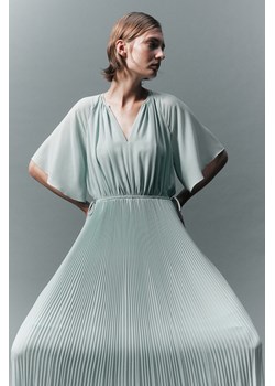 H & M - Plisowana sukienka z wiązaniem - Zielony ze sklepu H&M w kategorii Sukienki - zdjęcie 170636737