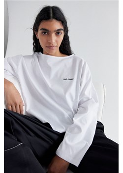 H & M - Top oversize z dekoltem w łódeczkę - Biały ze sklepu H&M w kategorii Bluzki damskie - zdjęcie 170636805