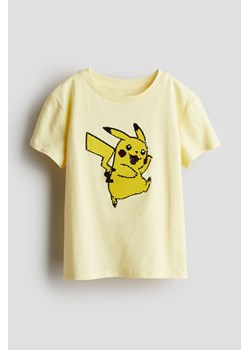 H & M - T-shirt z odwracanymi cekinami - Żółty ze sklepu H&M w kategorii T-shirty chłopięce - zdjęcie 170636837