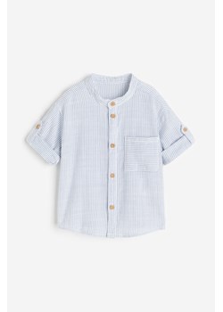 H & M - Bawełniana koszula ze stójką - Niebieski ze sklepu H&M w kategorii Odzież dla niemowląt - zdjęcie 170636879