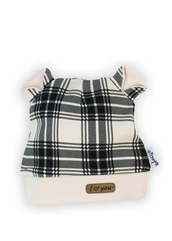 Czapka bawełniana niemowlęca w kratkę czarna ze sklepu 5.10.15 w kategorii Czapki dziecięce - zdjęcie 170641919
