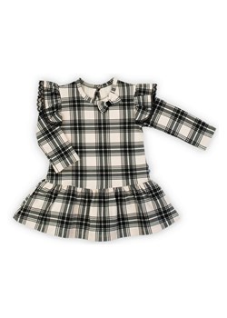 Sukienka bawełniana z długim rękawem w kratkę czarna ze sklepu 5.10.15 w kategorii Sukienki niemowlęce - zdjęcie 170642057