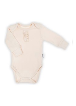 Body bawełniane niemowlęce z długim rękawem dla dziewczynki beżowe ze sklepu 5.10.15 w kategorii Body niemowlęce - zdjęcie 170642065