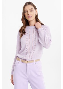 Ażurowy sweter damski fioletowy ze sklepu 5.10.15 w kategorii Swetry damskie - zdjęcie 170642128