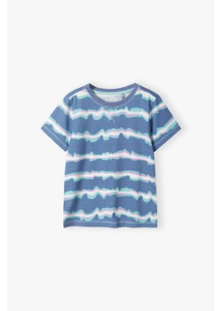 T-shirt dla chłopca z bawełny w asymetryczne paski ze sklepu 5.10.15 w kategorii T-shirty chłopięce - zdjęcie 170642208