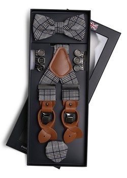 Finshley & Harding London Zestaw akcesoriów dla mężczyzn Mężczyźni wiskoza brązowy w kratkę ze sklepu vangraaf w kategorii Szelki - zdjęcie 170642529