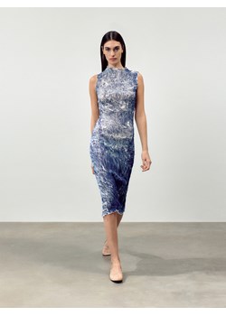 Reserved - Sukienka ze strukturalnej tkaniny - niebieski ze sklepu Reserved w kategorii Sukienki - zdjęcie 170645157
