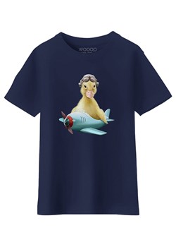 WOOOP Koszulka &quot;Duck pilot&quot; w kolorze granatowym ze sklepu Limango Polska w kategorii T-shirty chłopięce - zdjęcie 170647327