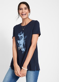 T-shirt bawełniany z nadrukiem z motywem konika morskiego ze sklepu bonprix w kategorii Bluzki damskie - zdjęcie 170647558