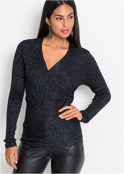 Sweter w prążek z metaliczną nitką ze sklepu bonprix w kategorii Swetry damskie - zdjęcie 170647619