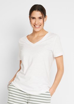 T-shirt z dekoltem w serek ze sklepu bonprix w kategorii Bluzki damskie - zdjęcie 170647928