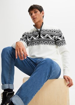 Sweter w norweski wzór, ze stójką ze sklepu bonprix w kategorii Swetry męskie - zdjęcie 170649156