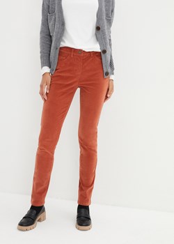 Spodnie sztruksowe ze stretchem Slim Fit ze sklepu bonprix w kategorii Spodnie damskie - zdjęcie 170649218