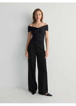 Reserved - Szerokie spodnie z lyocellu - czarny ze sklepu Reserved w kategorii Spodnie damskie - zdjęcie 170651178