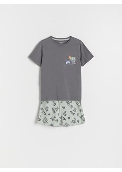Reserved - Bawełniana piżama z nadrukiem - jasnozielony ze sklepu Reserved w kategorii Piżamy dziecięce - zdjęcie 170651327
