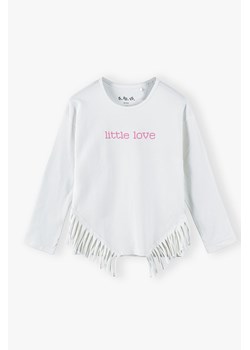 Bawełniana beżowa bluzka dziewczęca z napisem Little Love ze sklepu 5.10.15 w kategorii Bluzki dziewczęce - zdjęcie 170652046