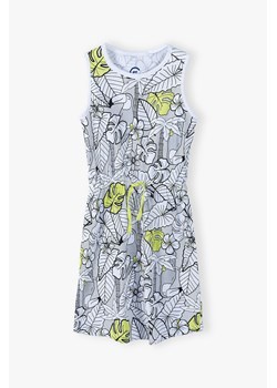 Bawełniana sukienka dziewczęca w tropikalne wzory - ubrania dla całej rodziny ze sklepu 5.10.15 w kategorii Sukienki dziewczęce - zdjęcie 170652085