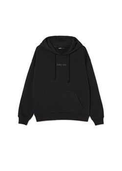 Cropp - Czarna bluza z kapturem - czarny ze sklepu Cropp w kategorii Bluzy damskie - zdjęcie 170652667