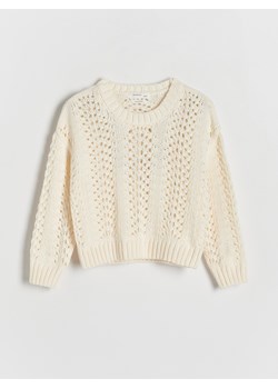 Reserved - Ażurowy sweter - złamana biel ze sklepu Reserved w kategorii Swetry dziewczęce - zdjęcie 170653087
