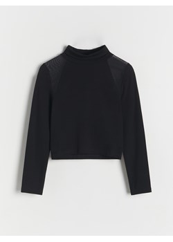 Reserved - Bluzka z przezroczystymI wstawkami - czarny ze sklepu Reserved w kategorii Bluzki dziewczęce - zdjęcie 170653139