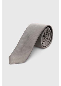 HUGO krawat jedwabny kolor szary 50468199 ze sklepu ANSWEAR.com w kategorii Krawaty - zdjęcie 170653537