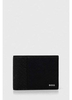 BOSS portfel męski kolor czarny ze sklepu ANSWEAR.com w kategorii Portfele męskie - zdjęcie 170653675